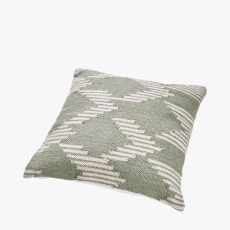Indoor Outdoor Sage & White Chevron Design Scatter Cushion