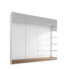 Montego 4 Door 3 Drawer Mirrored Wardrobe Alpine White