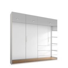 Montego 4 Door 3 Drawer Mirrored Wardrobe Silk Grey