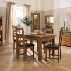 Snape Dark Oak Extending Table & Four Dining Chairs