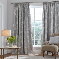 Laura Ashley Josette Readymade Blackout Curtains Steel