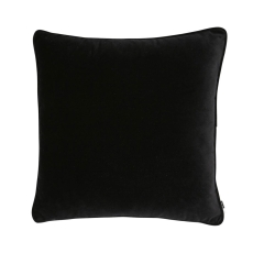 Luxe 50cm Velvet Piped Cushion Black