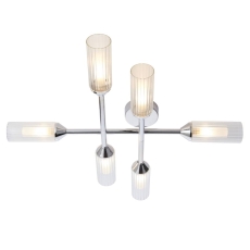 Ribbed & Frosted Chrome Plate Semi Flush