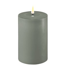Deluxe Homeart Real Flame Led Candle Salvie Green - 10 x 15cm