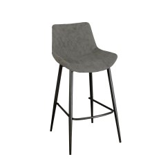 Silver Bar Stool Antique Grey PU