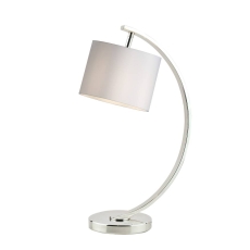 Laura Ashley Noah Brushed Chrome Table Lamp With White Shade