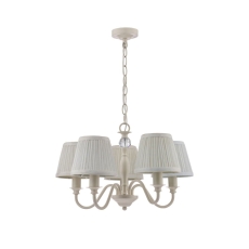 Laura Ashley Ellis Satin Cream 5 Light Chandelier