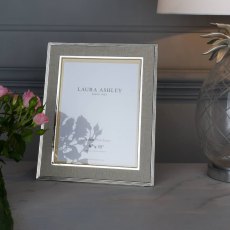 Laura Ashley Harrison Photo Frame Polished Silver & Natural Linen