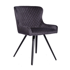 Archie Dining Chair Grey Velvet