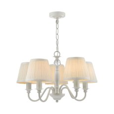 Laura Ashley Ellis Satin Grey 5 Light Chandelier