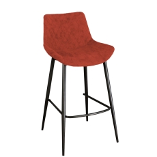 Silver Bar Stool Burnt Orange