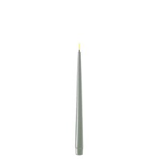 Deluxe Homeart Real Flame Led Taper Dinner Candles Salvie Green - 2 Pack