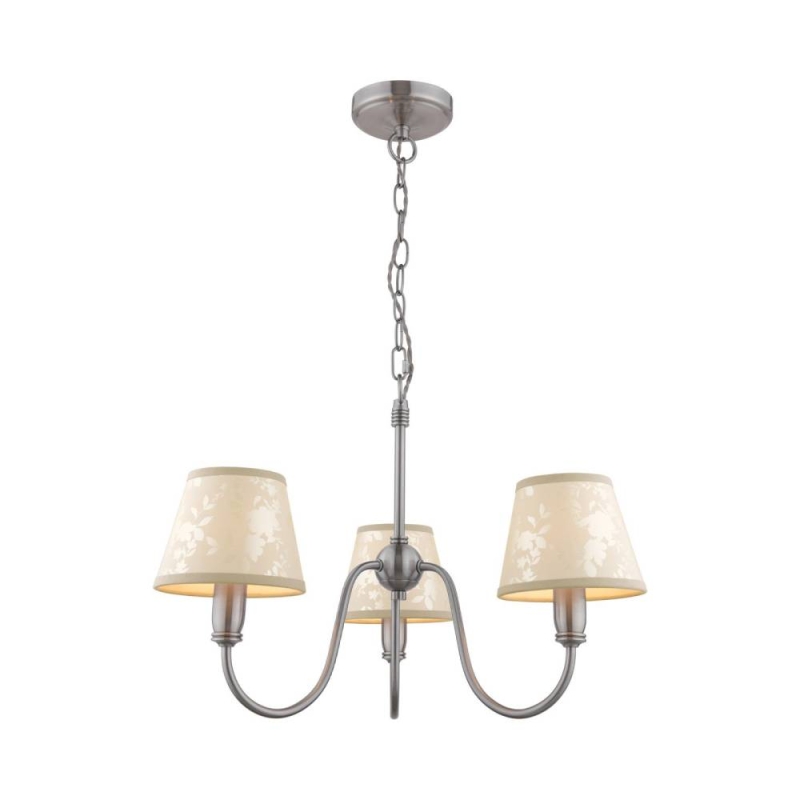 Laura Ashley Westbourne 3 Light Armed Pendant Polished Pewter