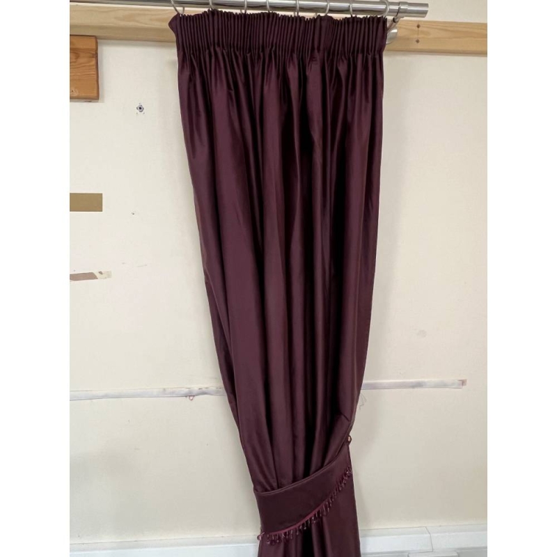 1x Pair Pencil Pleat Curtains 187 x 237cm Purple (Bury St Edmunds)