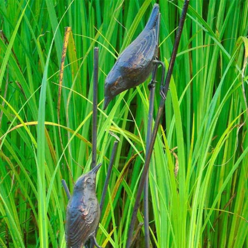 Birds on Reeds - Garden Sculpture