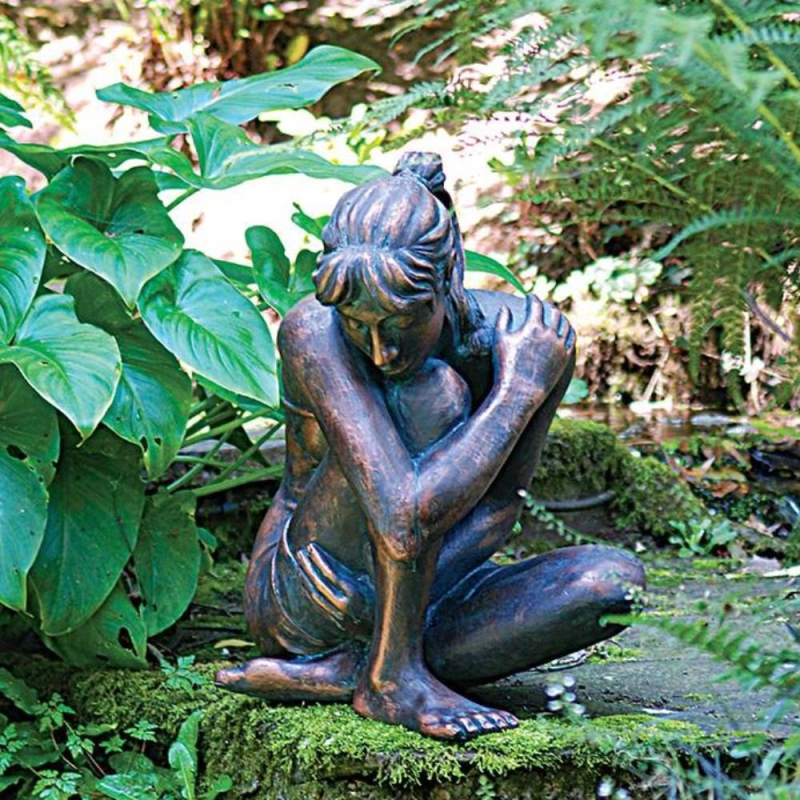 Girl Sitting - Garden Sculpture