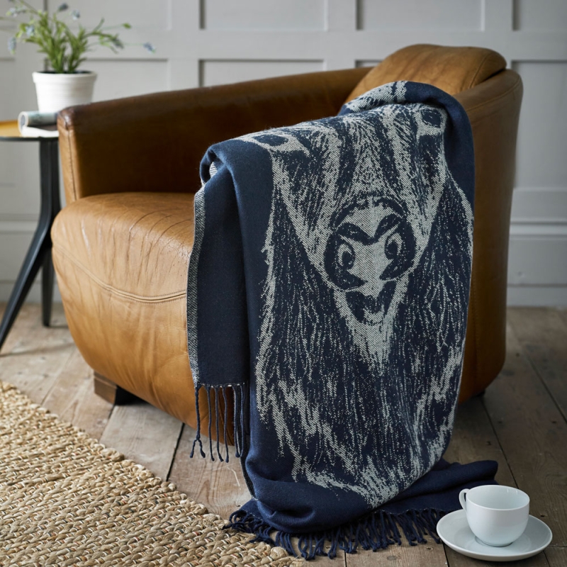 Deyongs Stag Throw Blue 140cm x 185cm