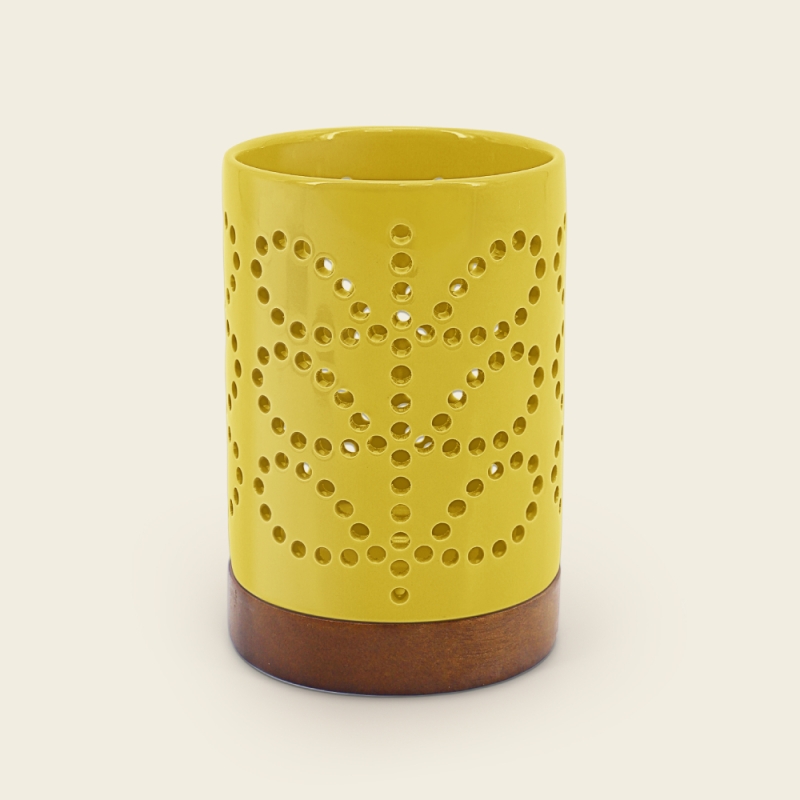 Orla Kiely Ceramic Candle Holder in Sunflower