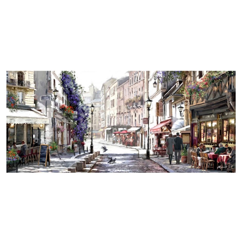 Sunlit Cafes  Canvas Print by Richard MacNeil 