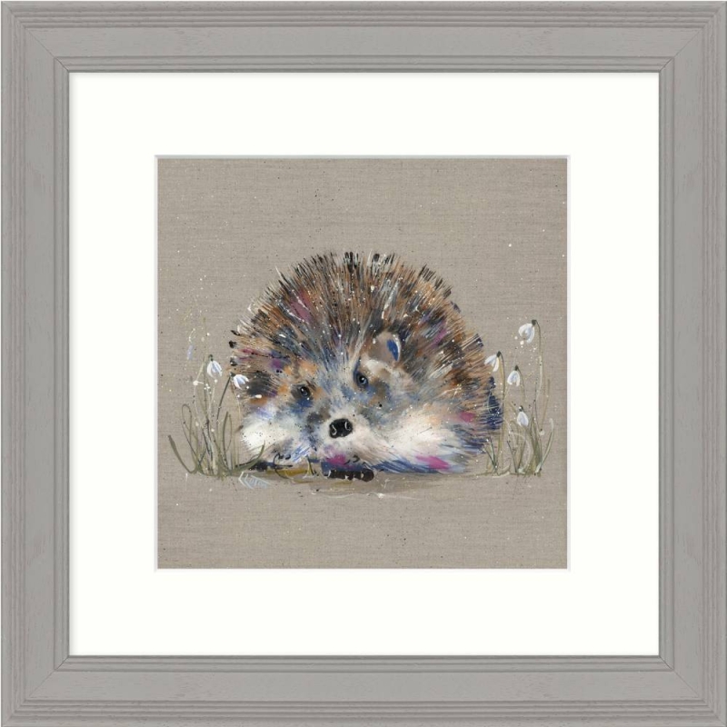 Hedgehog and Snowdrops Framed Picture by Louisa Luton