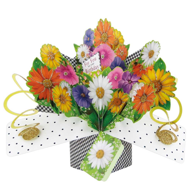 Birthday Gerberas - Pop Up Card