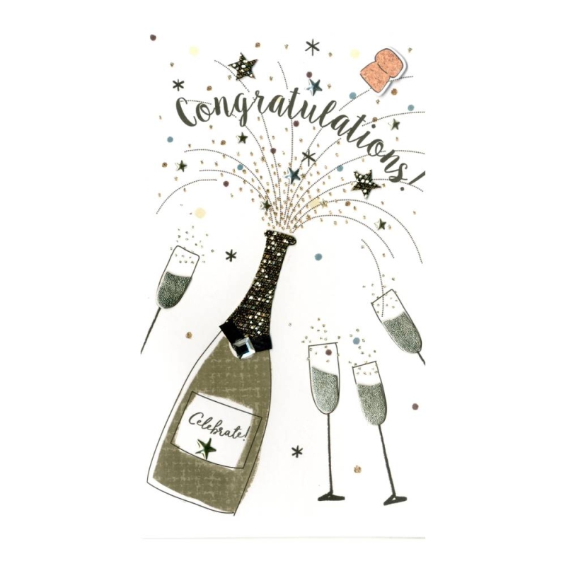 Congratulations - Champagne Popping Card