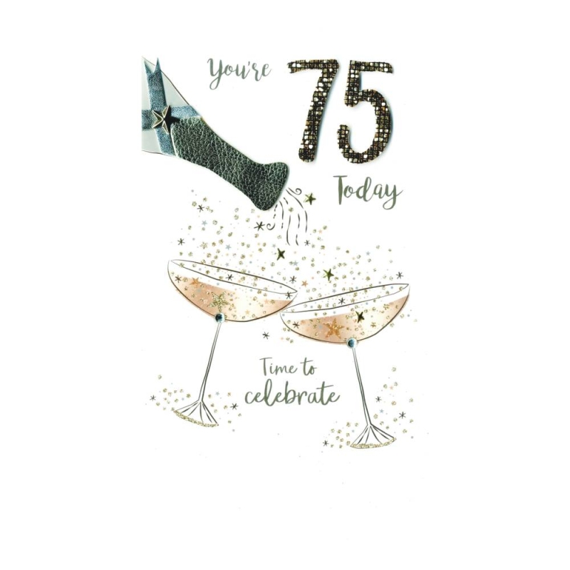 75th - Pouring Champagne Card