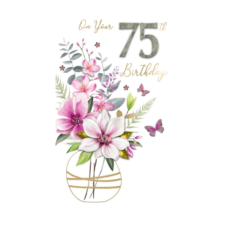 75th - Vase of Flowers Card