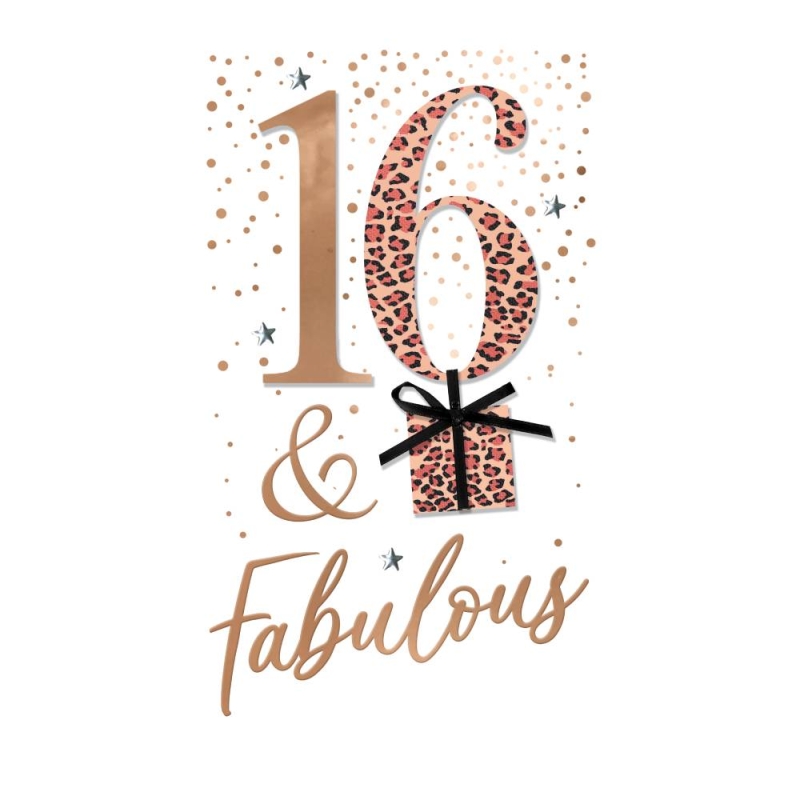 16th - 16 & Fabulous Birthday Card