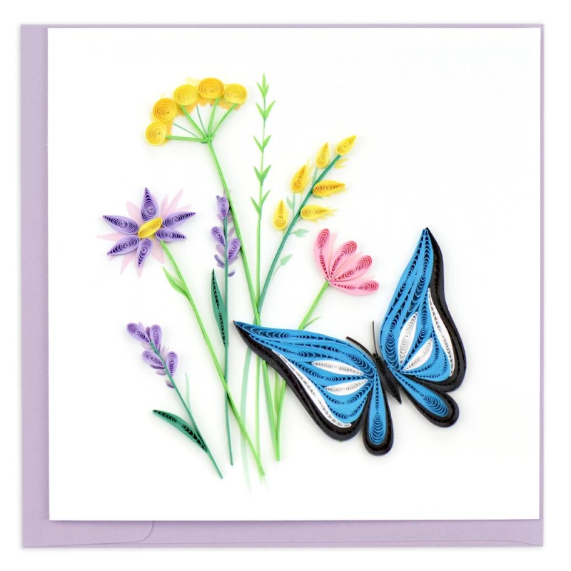 Butterfly & Wild Flowers - Greeting Card