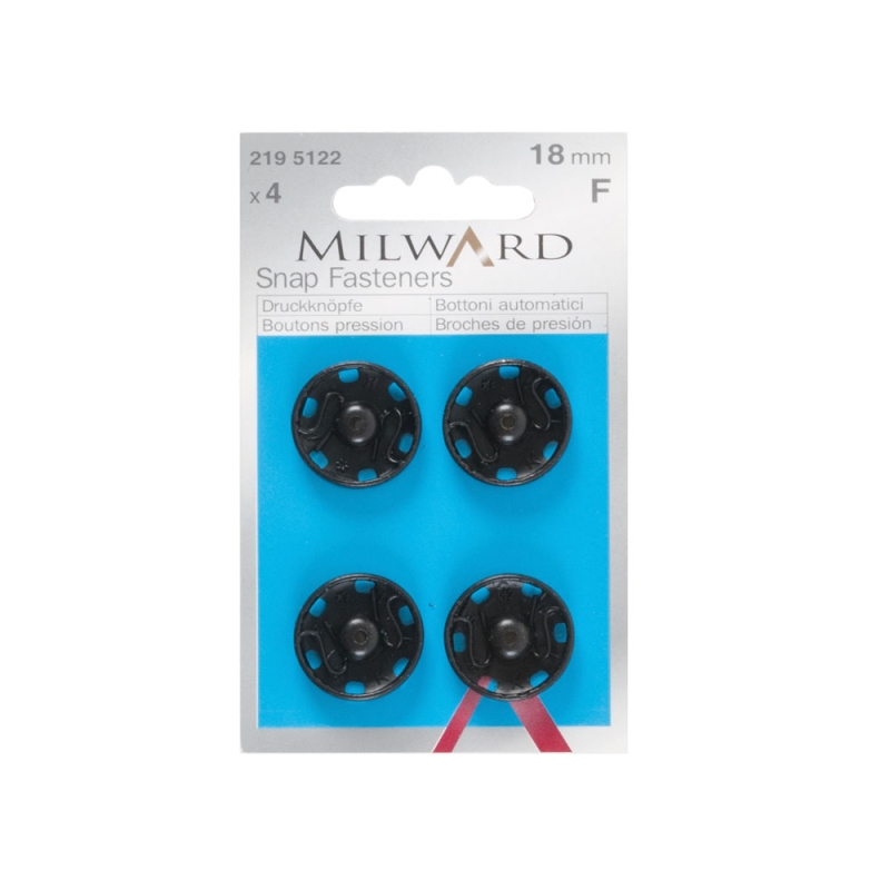 Snap Fasteners Black 18mm