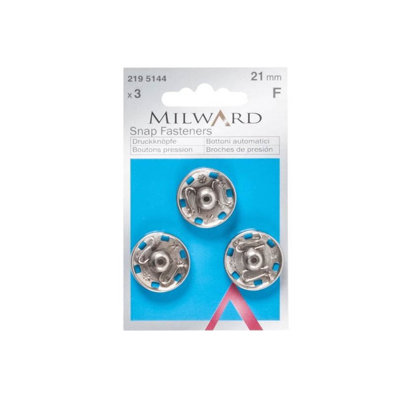 Snap Fasteners Silver 21mm