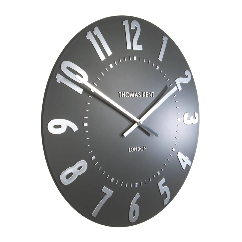 AMC20033 20" MULBERRY WALL CLOCK GRAPHITE SILVER