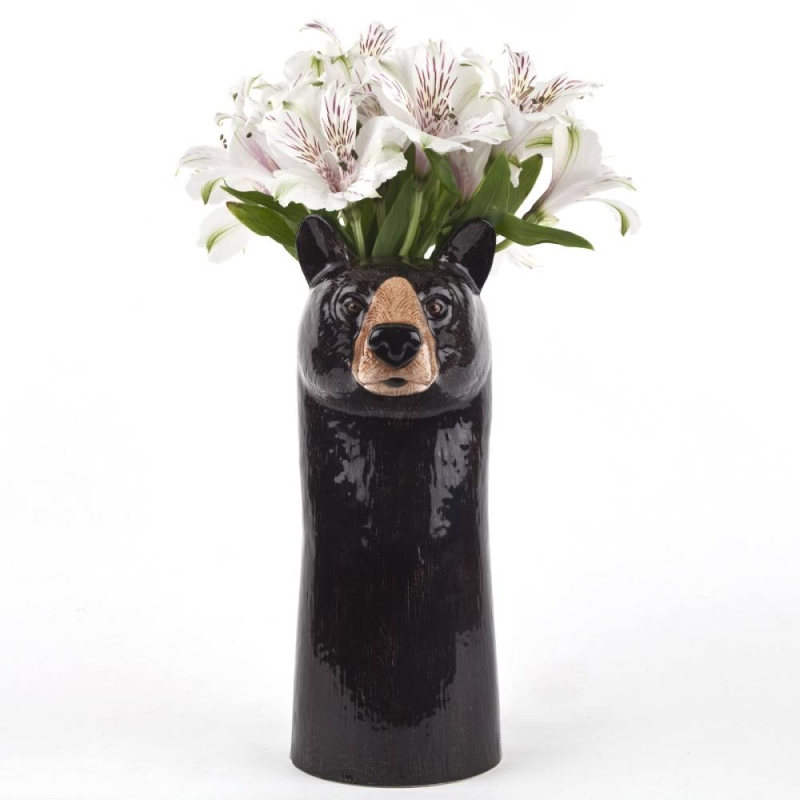 Quail Ceramics - Black Bear Flower Vase - Large