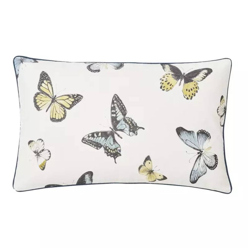 SANDERSON HOLLYHOCKS CUSHION 30X50 AQUA