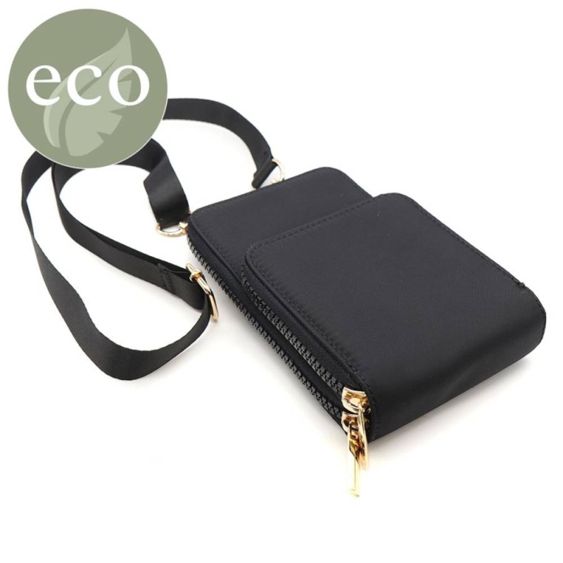 POM Black Recycled Nylon Phone Bag