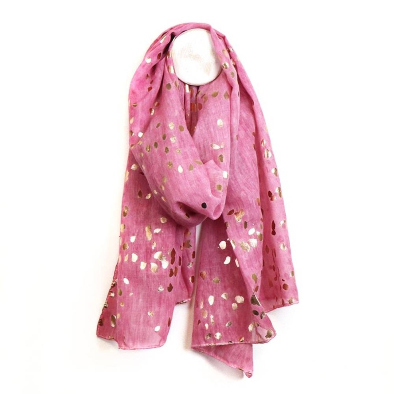 POM Recycled Pink /Rose Gold Large Speckled Print Scarf