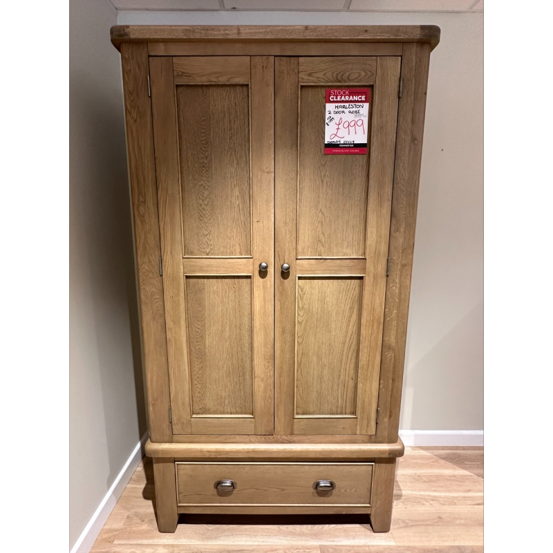 Harleston Oak 2 Door Wardrobe (Bury St Edmunds)