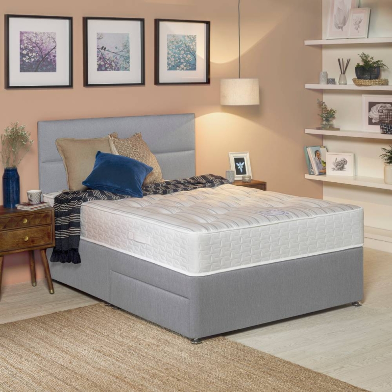 Relyon King 150cm Walcott Otho Backcare 800 2 Drawer Divan Bed Mist