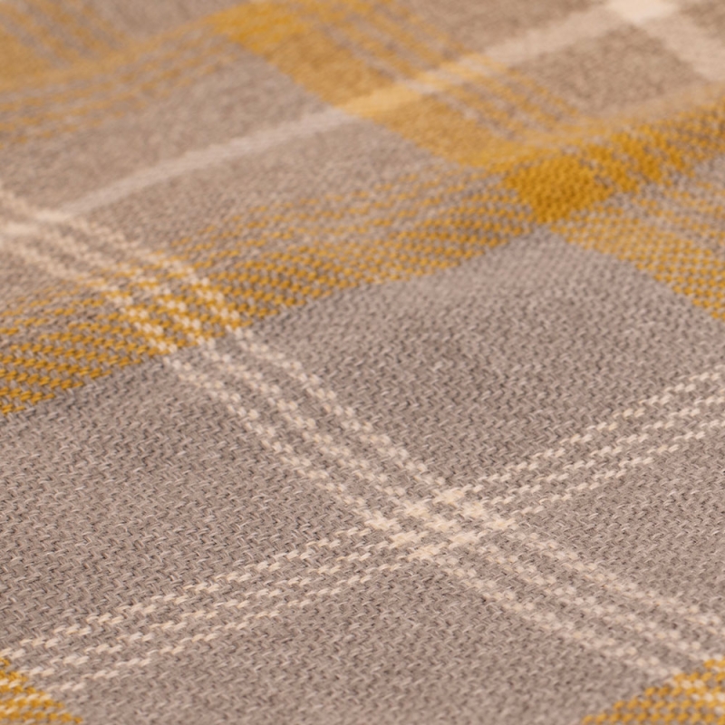 Etna Tweed Check Fabric Natural Ochre