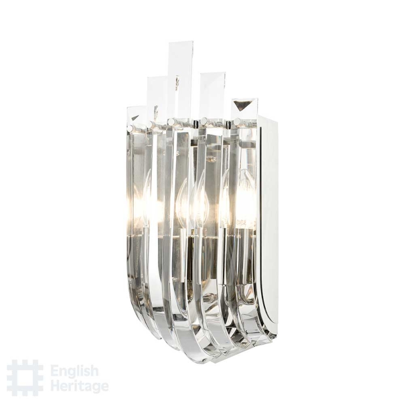 English Heritage Eltham 4 Light Pendant Polished Nickel and Crystal