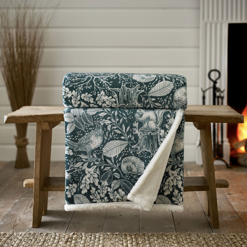 Deyongs Hidden Forest Throw Teal 140cm x 180cm