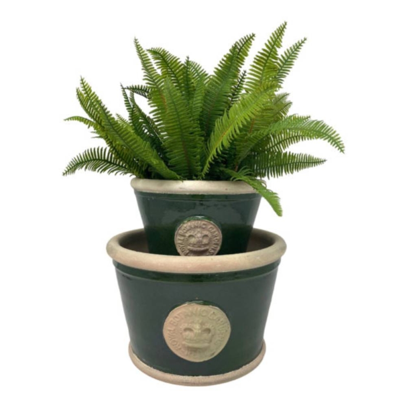 Kew Low Planter Dark Green 