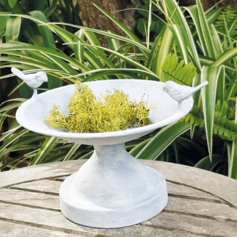 Vintage Bird Bath Soft Grey