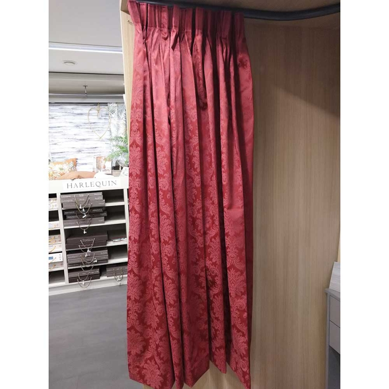 Pair of Pencil Pleat Curtains In Verdi Cardinal (Ipswich)