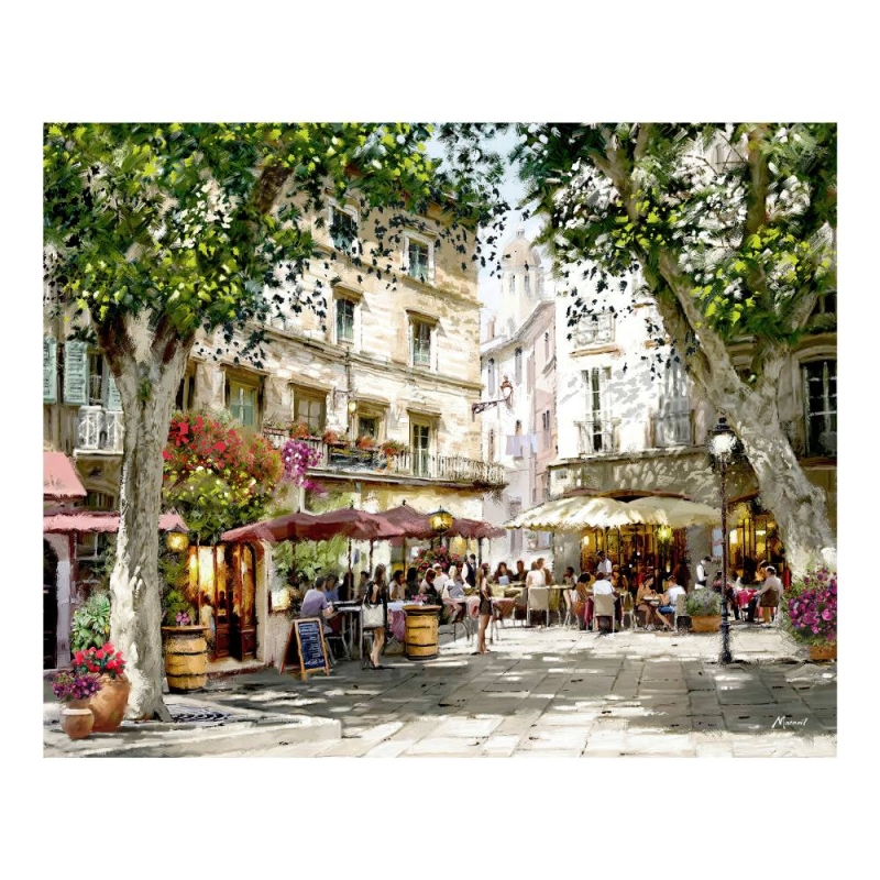 Plaza Café - Canvas Print