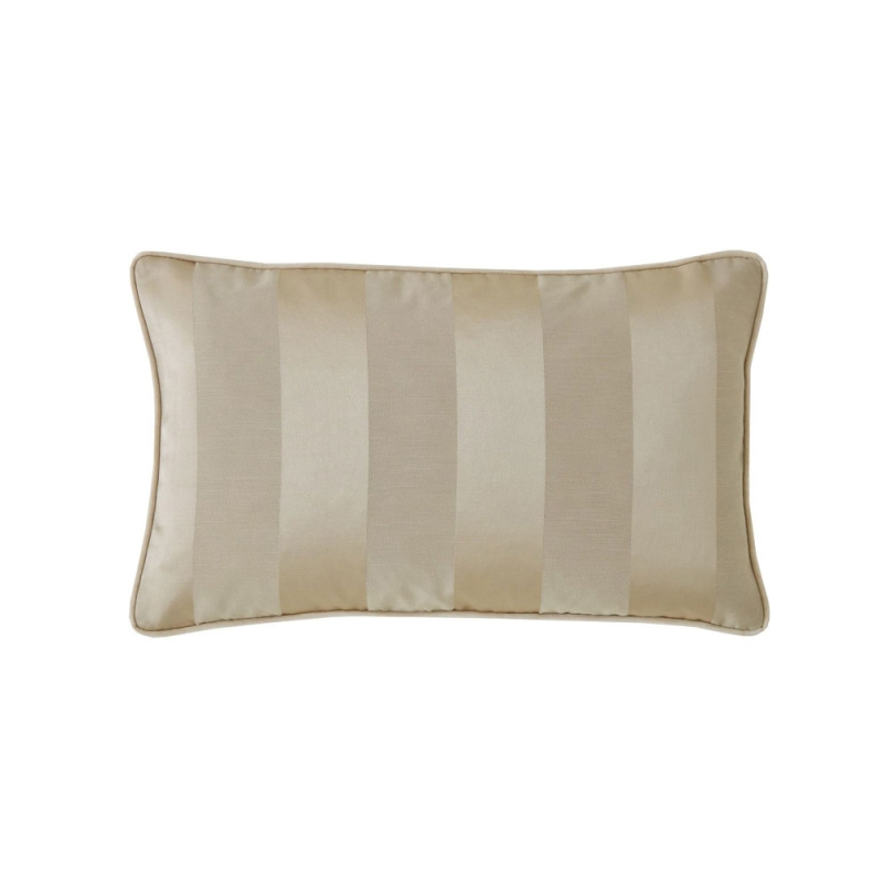 Laura Ashley Lille Stripe 30cm x 50cm Cushion Truffle Natural