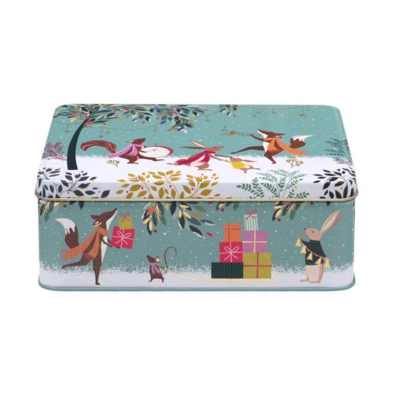 Sara Miller Christmas Woodland Tales Deep Rectangular Tin