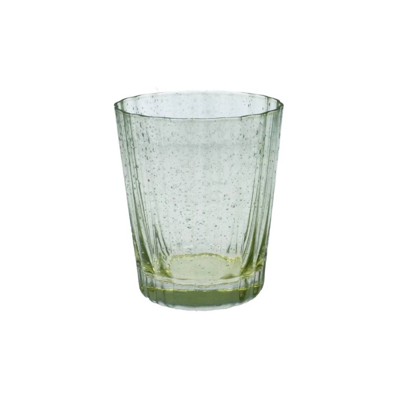 Gisela Graham Green Bubble Fluted Glass Tumbler