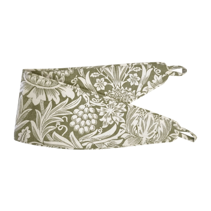 William Morris At Home Sunflower 66cm Tiebacks Dark Olive